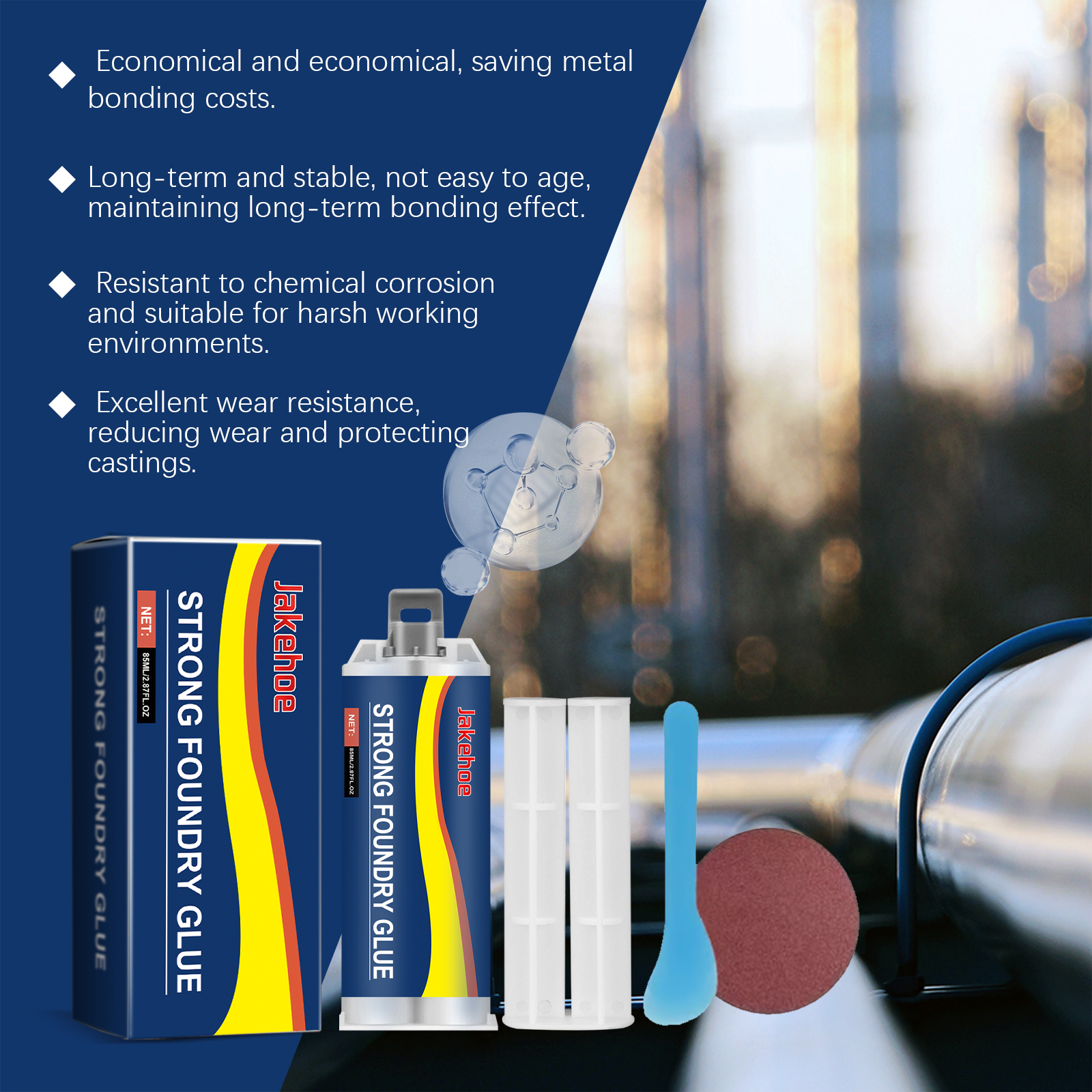 Metal Casting Adhesive Ab Glue Repair Agent Stainless Steel Copper Aluminum Waterproof Metal Sealant