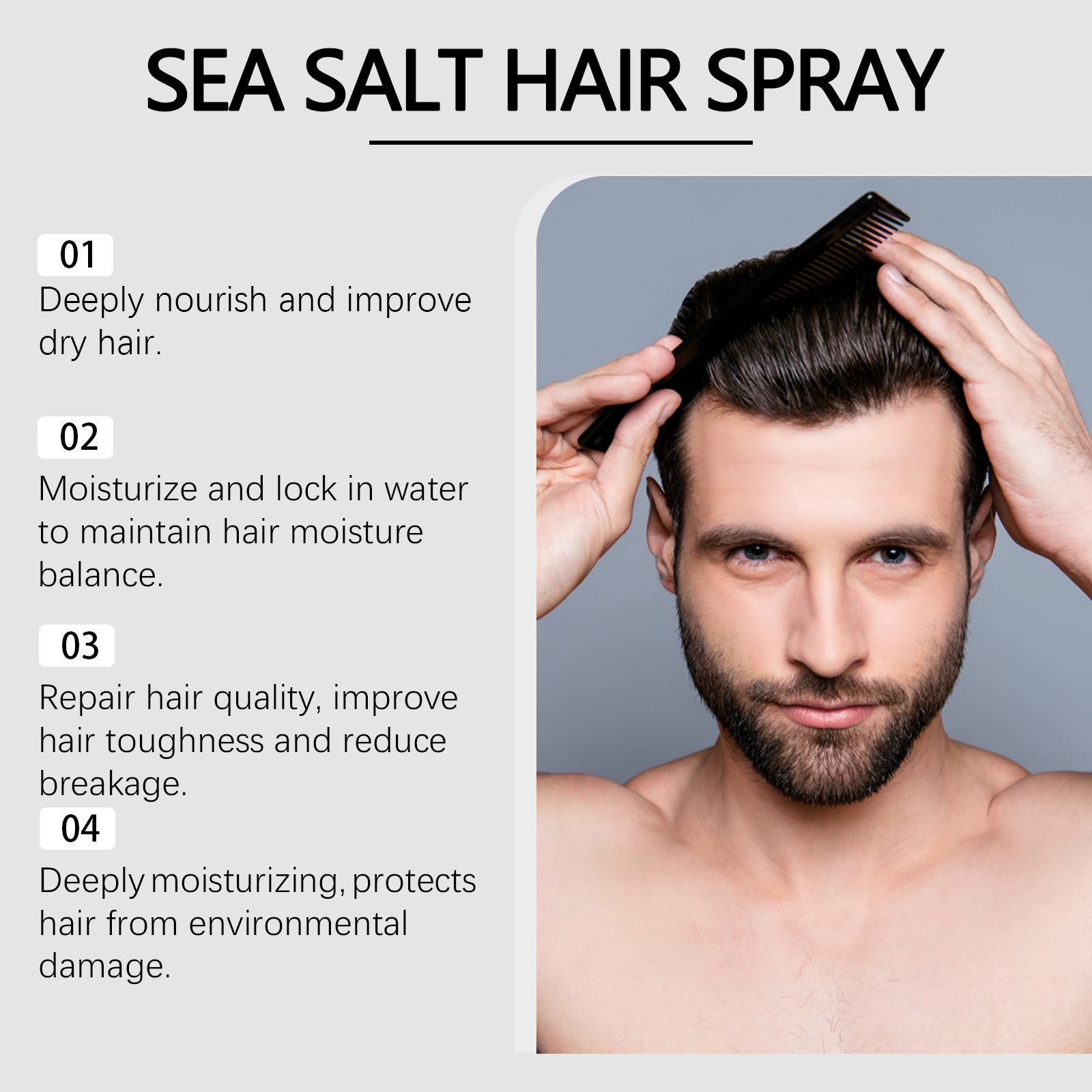 Sea Salt Volumizing Hair Spray For Fluffy Long Lasting Fresh Hairstyle Care Styling Mist