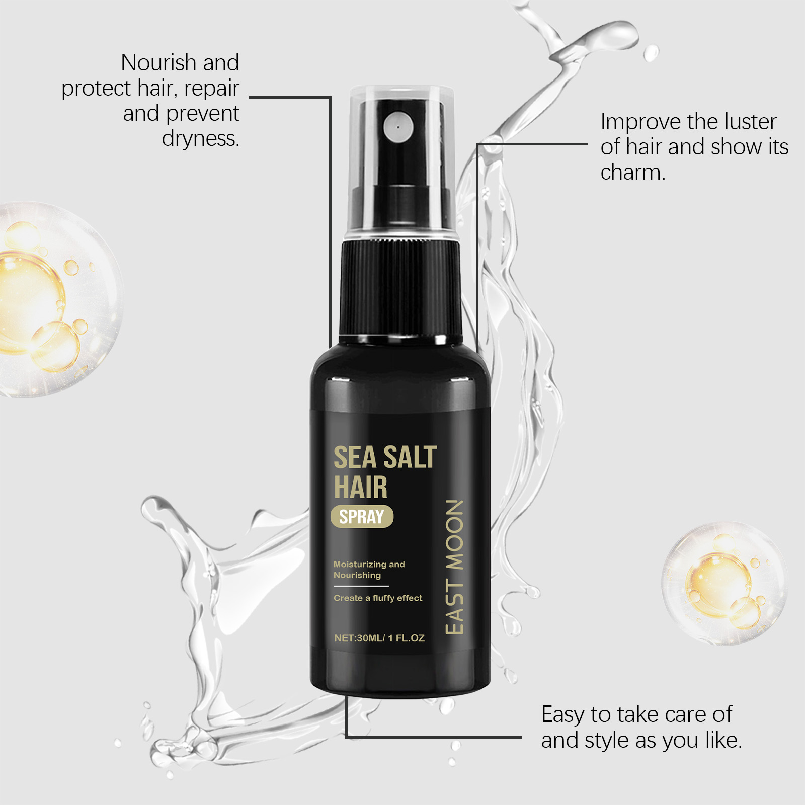 Sea Salt Volumizing Hair Spray For Fluffy Long Lasting Fresh Hairstyle Care Styling Mist