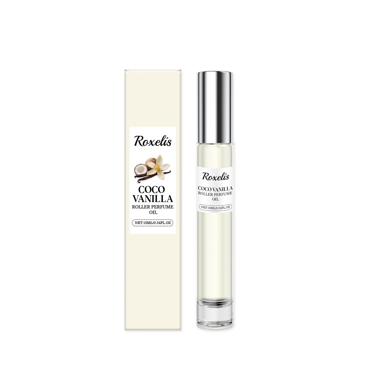 Coconut Vanilla Roll On Perfume Natural Long Lasting Portable For Daily Wear