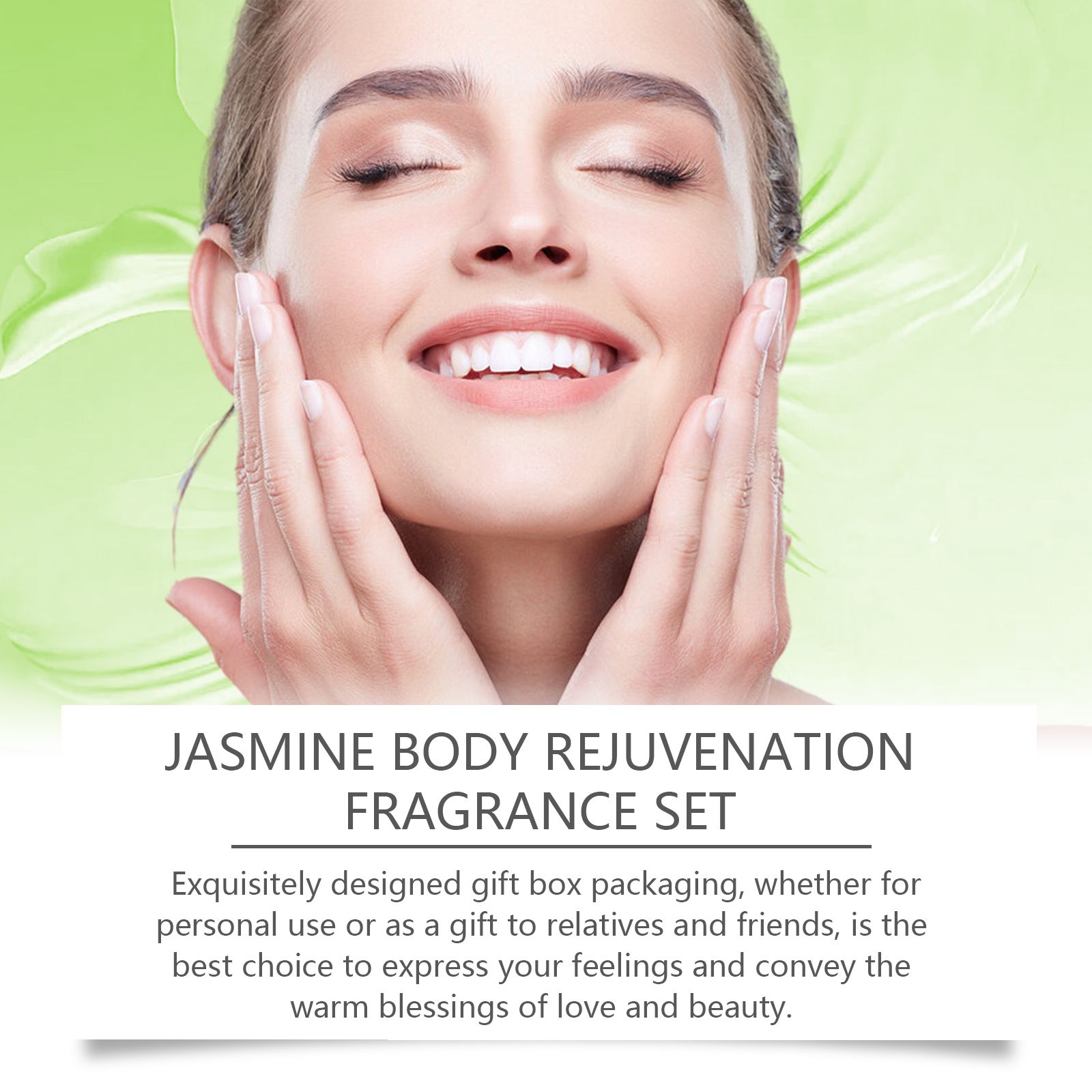 Jasmine Body Care Set With Body Wash Lotion And Perfume Spray For Daily Skin Care