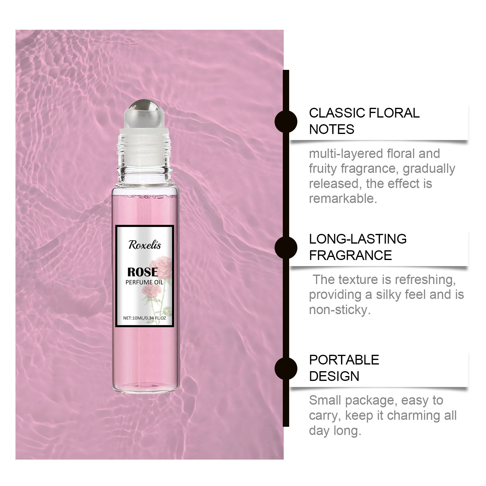 Women Pheromone Roll On Rose Perfume Floral Fruity Long Lasting For Daily Wear