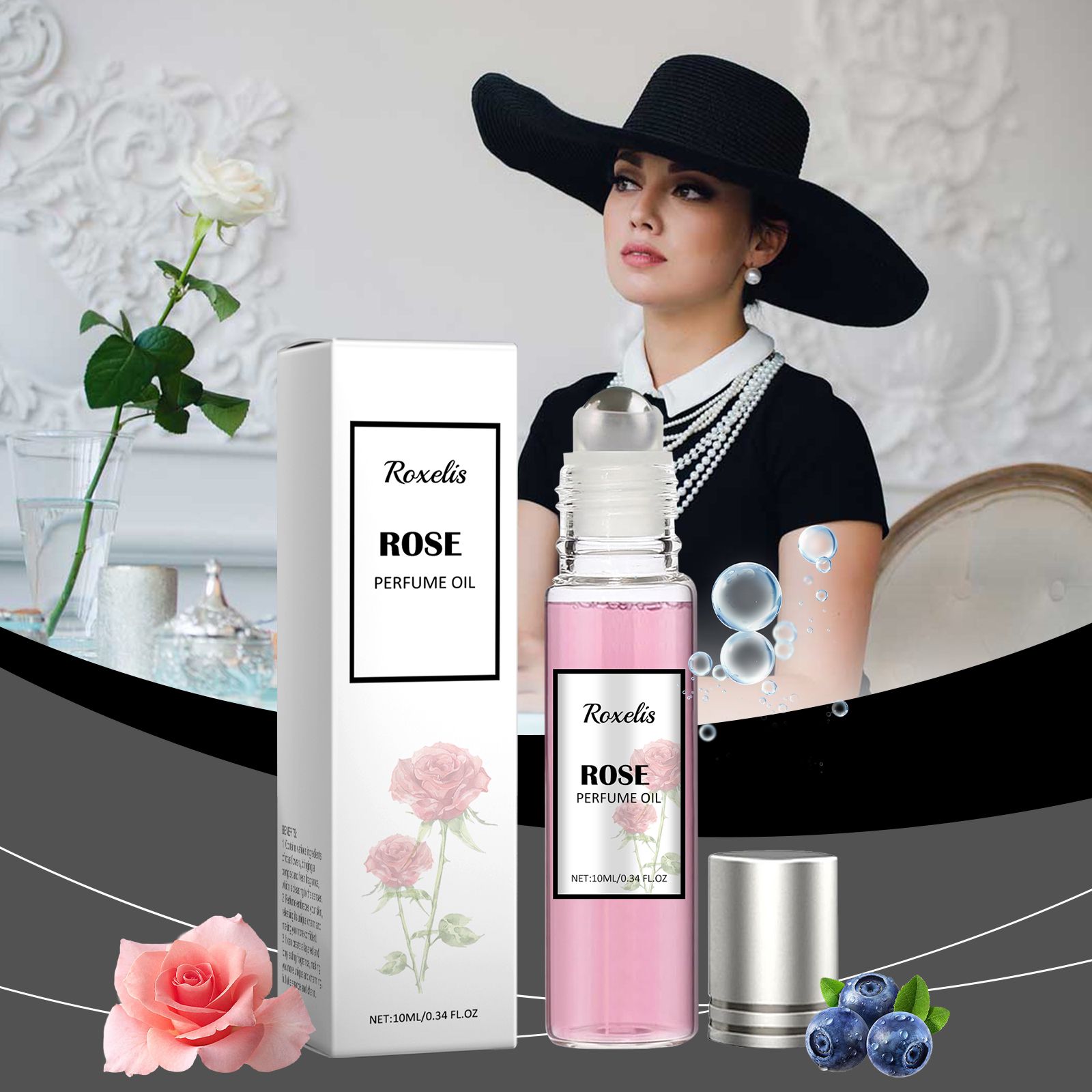 Women Pheromone Roll On Rose Perfume Floral Fruity Long Lasting For Daily Wear