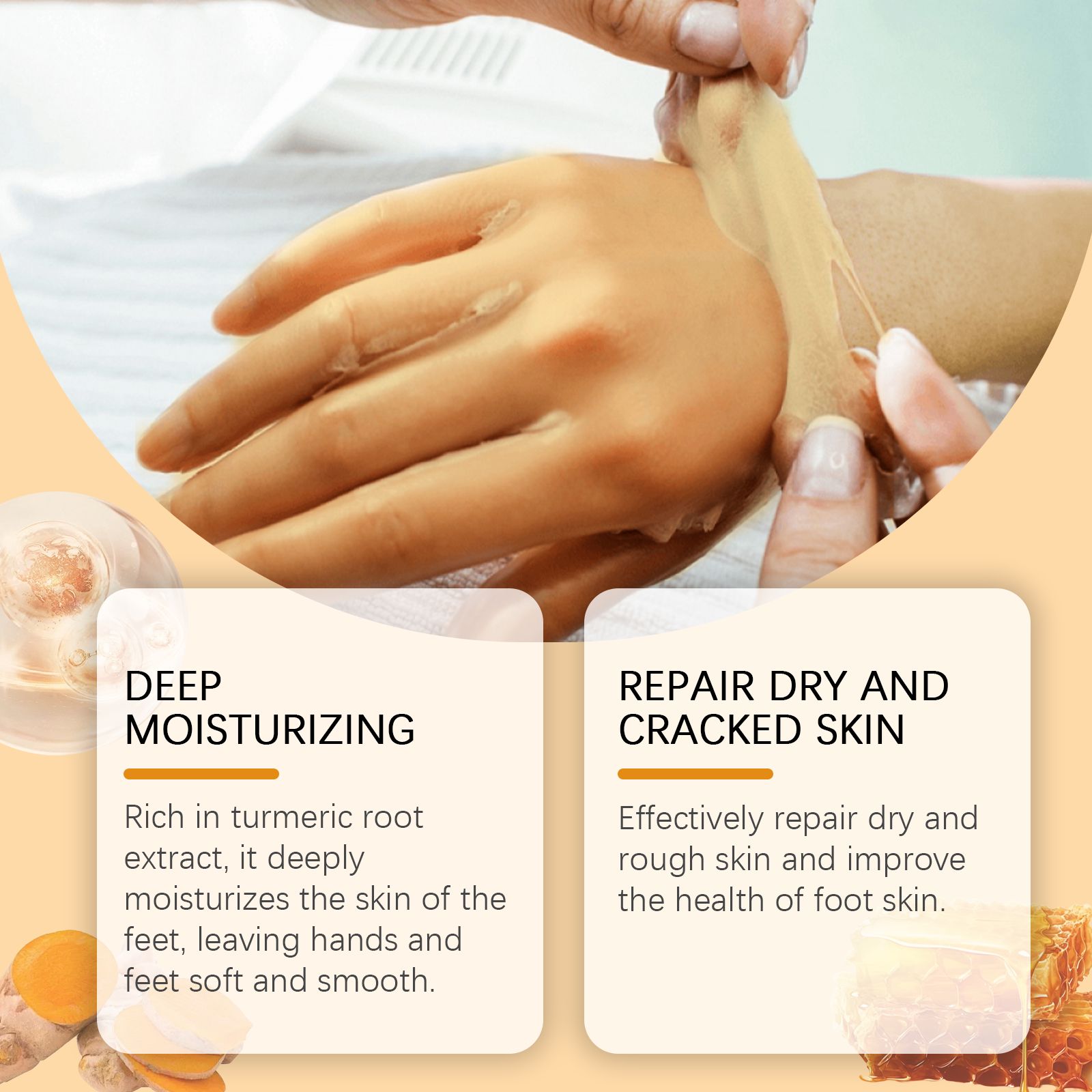 Vitamin C Turmeric Peel Off Hand And Foot Mask Moisturizing For Dry Rough Skin