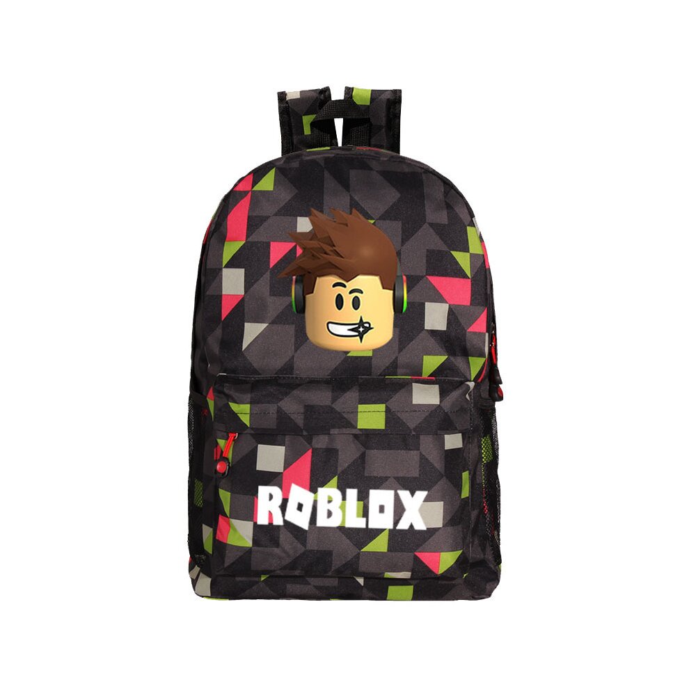 (Red Grid) ROBLOX Game School Bag Backpack Student Casual Backpack