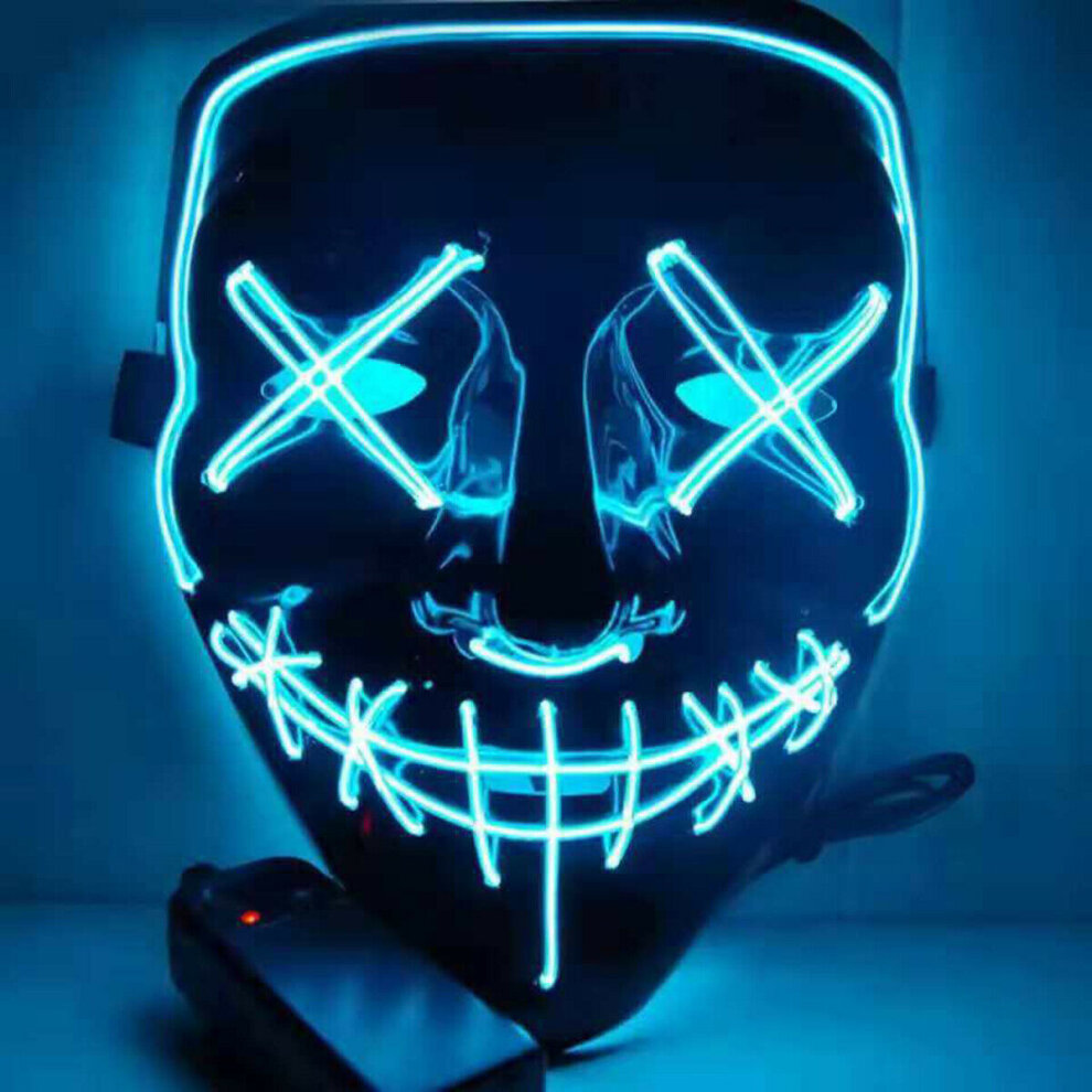 Halloween Mask LED 3 Light Up Modes for Cosplay Costumes Festival Carnival Masquerade Party Gifts for Kids Adult Men Women