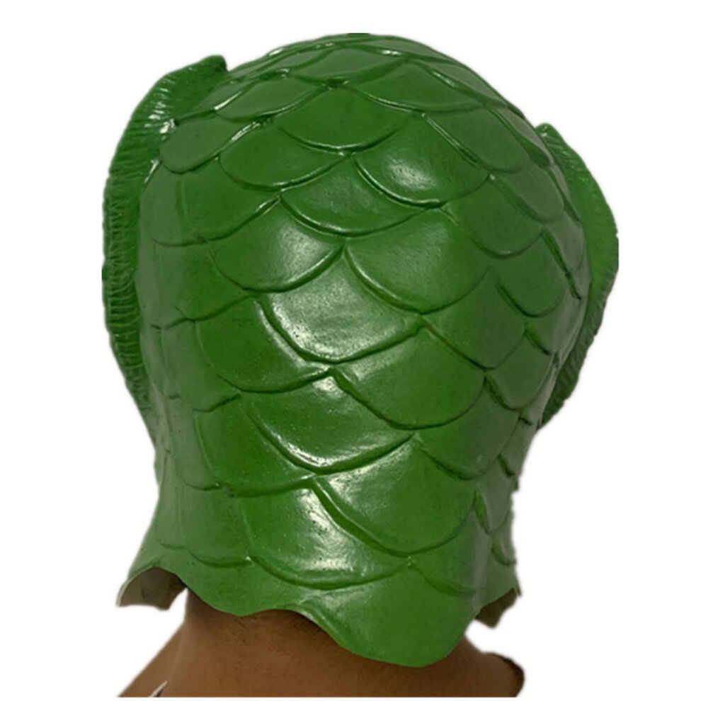 Halloween Green Fish Monster Mask Aquatic Latex Headgear Cosplay Props