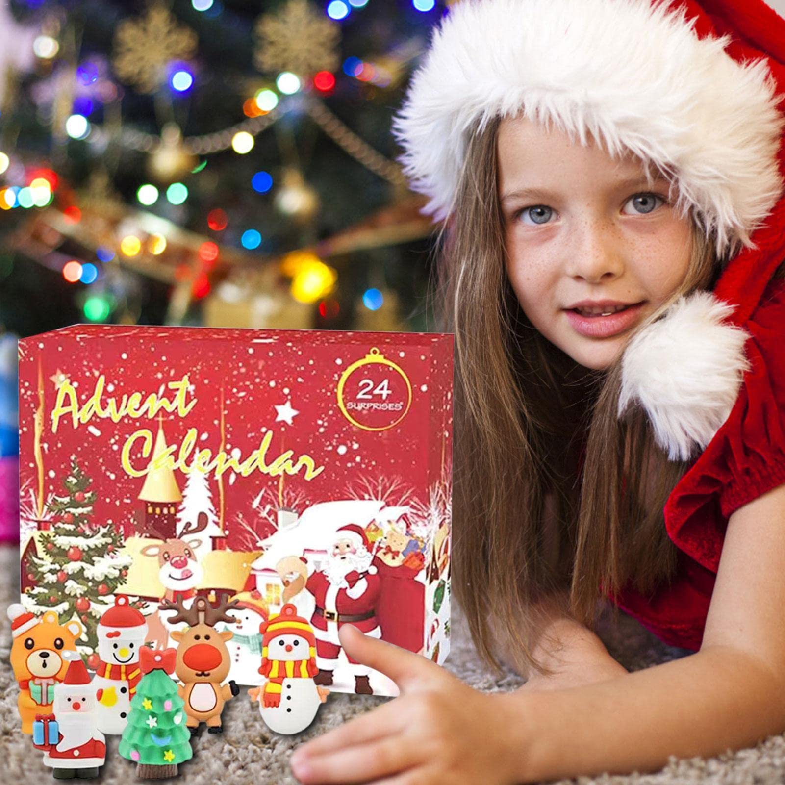 Christmas Advent Calendar 2022 Xmas 24 Days Countdown Calendar DIY 24pcs Hanging Ornaments for Christmas Tree Decoration Home Party Decor Accessories Blind Box Kids Teens Xmas Surprise Gifts