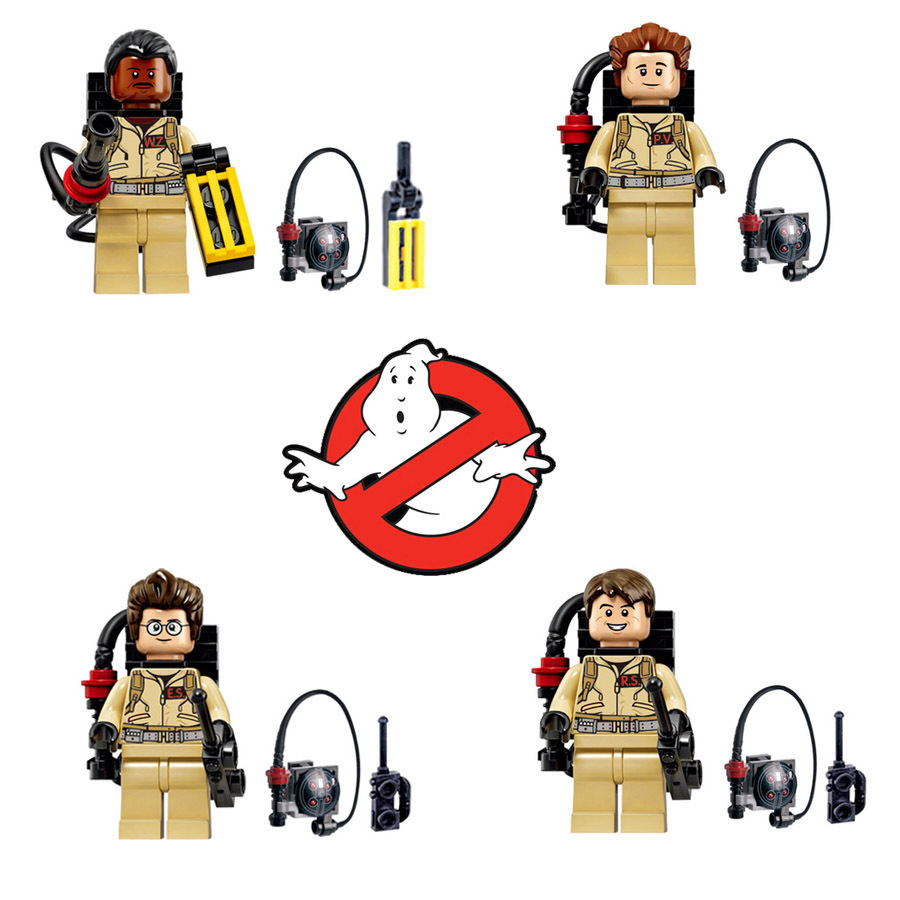 Building Blocks Minifigures Ghostbusters Puzzle Assembly DIY Children Toy 5pcs Collectible Action Model Display Kit Christmas Stocking Stuffers Sets Birthday Party Favors Xmas Gifts for Kids