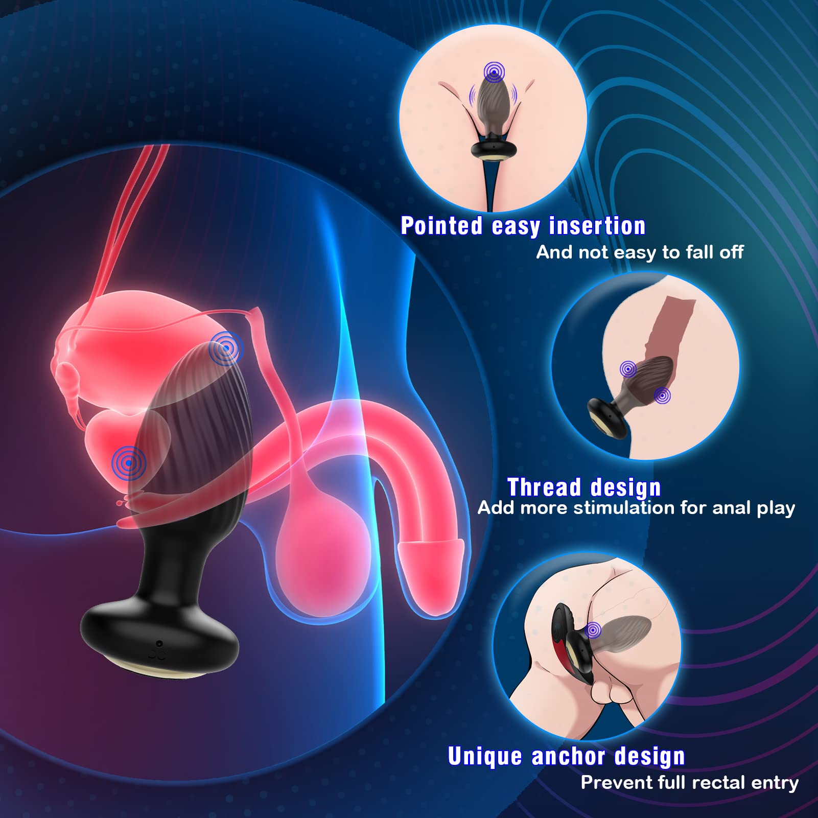 Anal Vibrators Sex Toys Anal Plug Prostate Massager Butt Plug G Spot Adult Masturbator Toys for Mens Couples Women Pleasure Remote Control with 7 Rotation and 7 Vibration