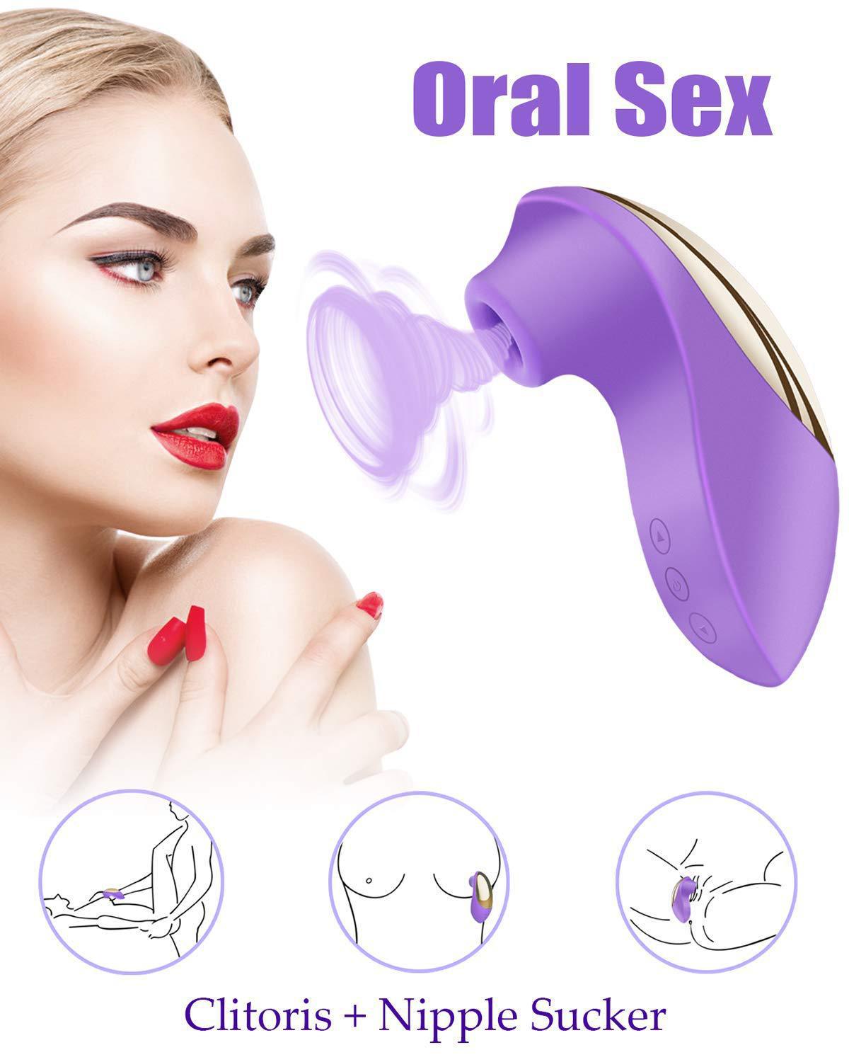 Waterproof Vibrator Adult Sex Toys Vibrating Oral Bullet 10 Sucking Mode Silent Adult Toys for Couples Men and Women Flirting Pleasure Clitorals Nipples Stimulating