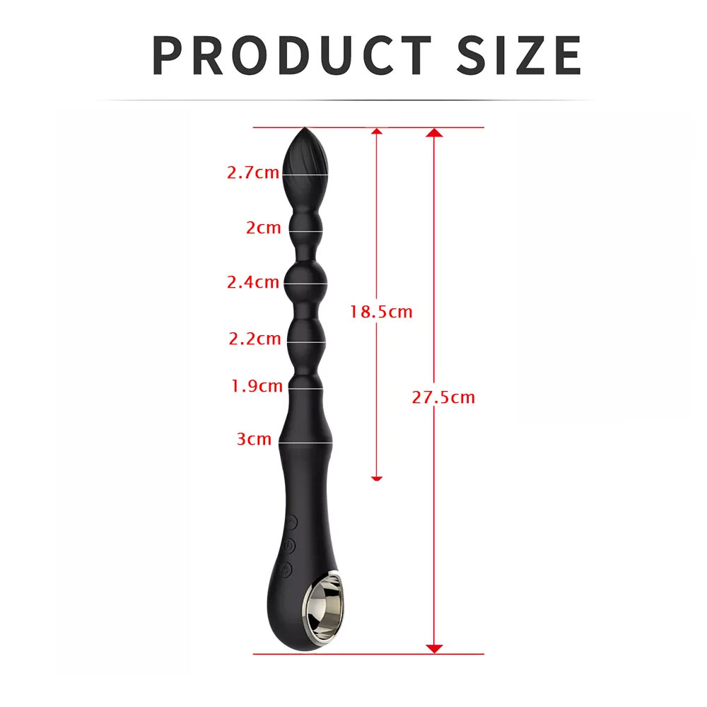 Anal Beads Toy Vibrating Anal Beads Butt Plug Sex Toy Massager Bullet G Spot Vibrator 7 Vibration Modes Heating Adult Products for Men Couples Sex Fun
