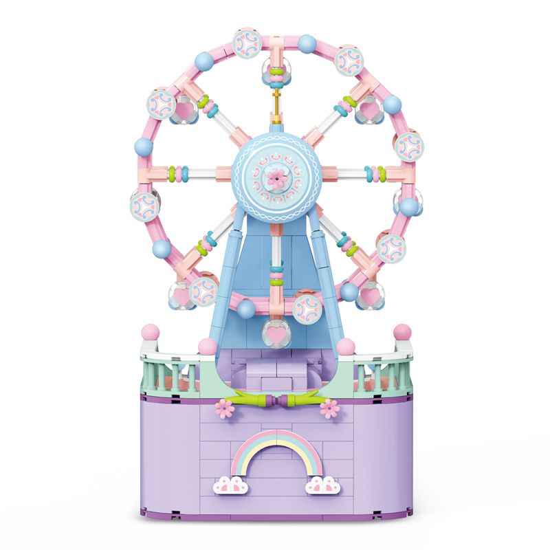 Girls Sets MINI Creative Ferris Wheel Music Box Model Building Blocks Bricks MOC City View Bricks Kids Toys Boys Gifts