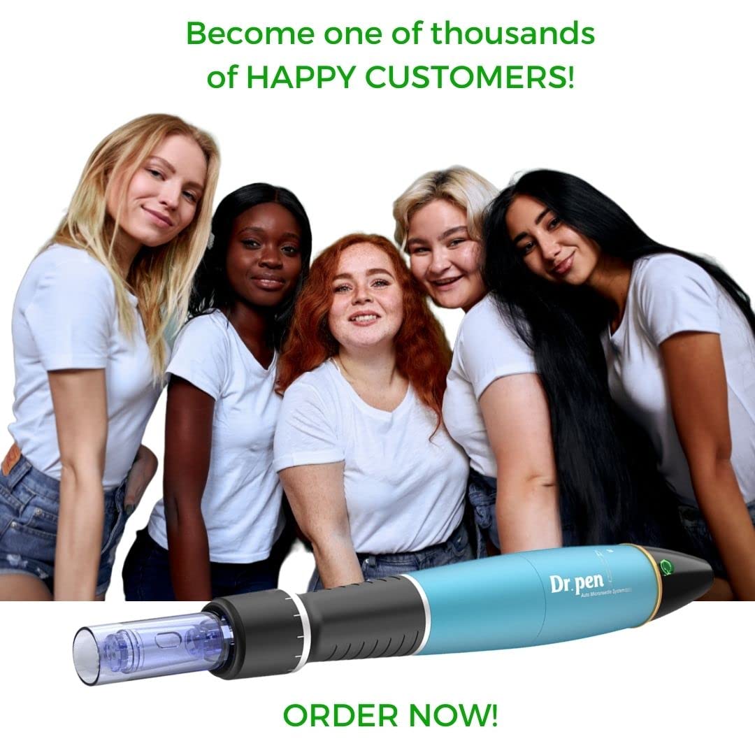 Dr. Pen Ultima A1w Microneedling Pen Multi-Function Wireless Derma Auto Pen Professional Skin Care Beauty Device Best Electric Skin Facial Repairs Care Tool Kit with 5x 12-Pins Cartridges 5x 36-Pins Cartridges 5x Round Nano Pins Cartridges