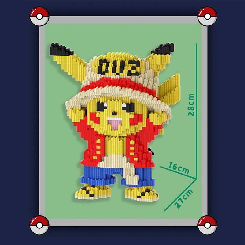 Pokemon Pikachu Cosplay One Piece Luffy Building Blocks For Kid Building Block Toys 2011Pcs