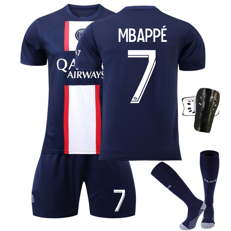 (4~5 Years) Teens Kids Boys Football Kit Mbappé #7 Jersey Training
