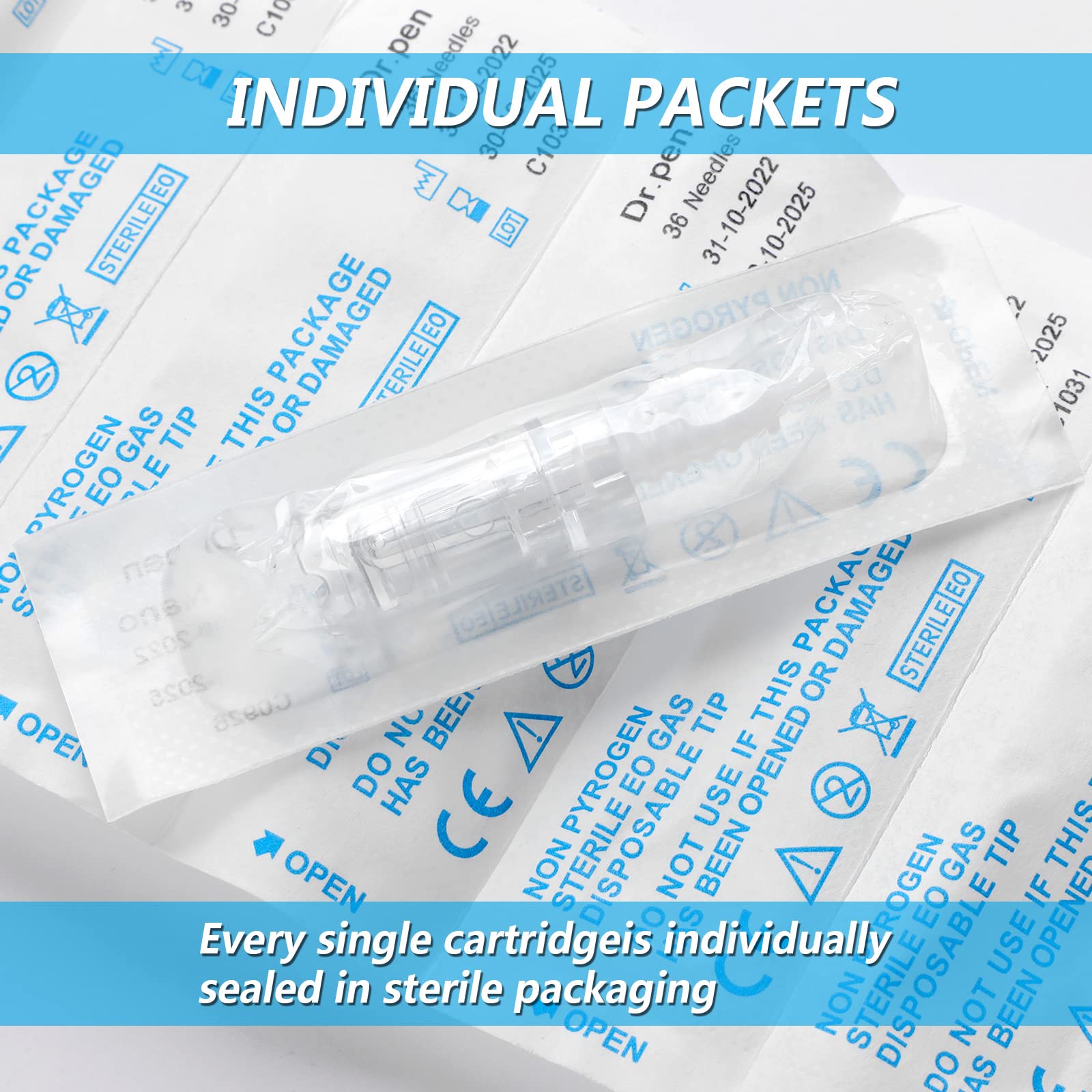 (12 Pins) Dr.Pen A10 Microneedling Needles Dermapen Needles Disposable Replacement Cartridge Needles for Skin Care 10 Pcs Pack
