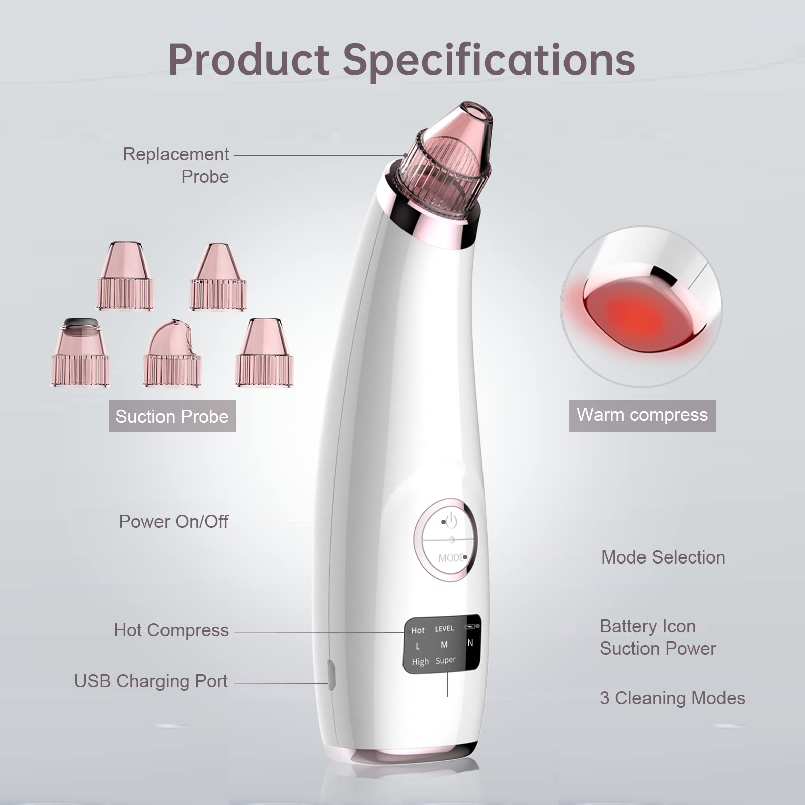 Blackhead Remover Vacuum Blackhead Extractor Face Pore Cleaner
