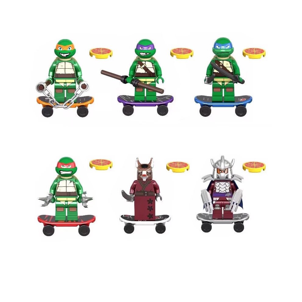 6pcs Ninja Turtle Mini Figure Building Block Toys Kids Gift