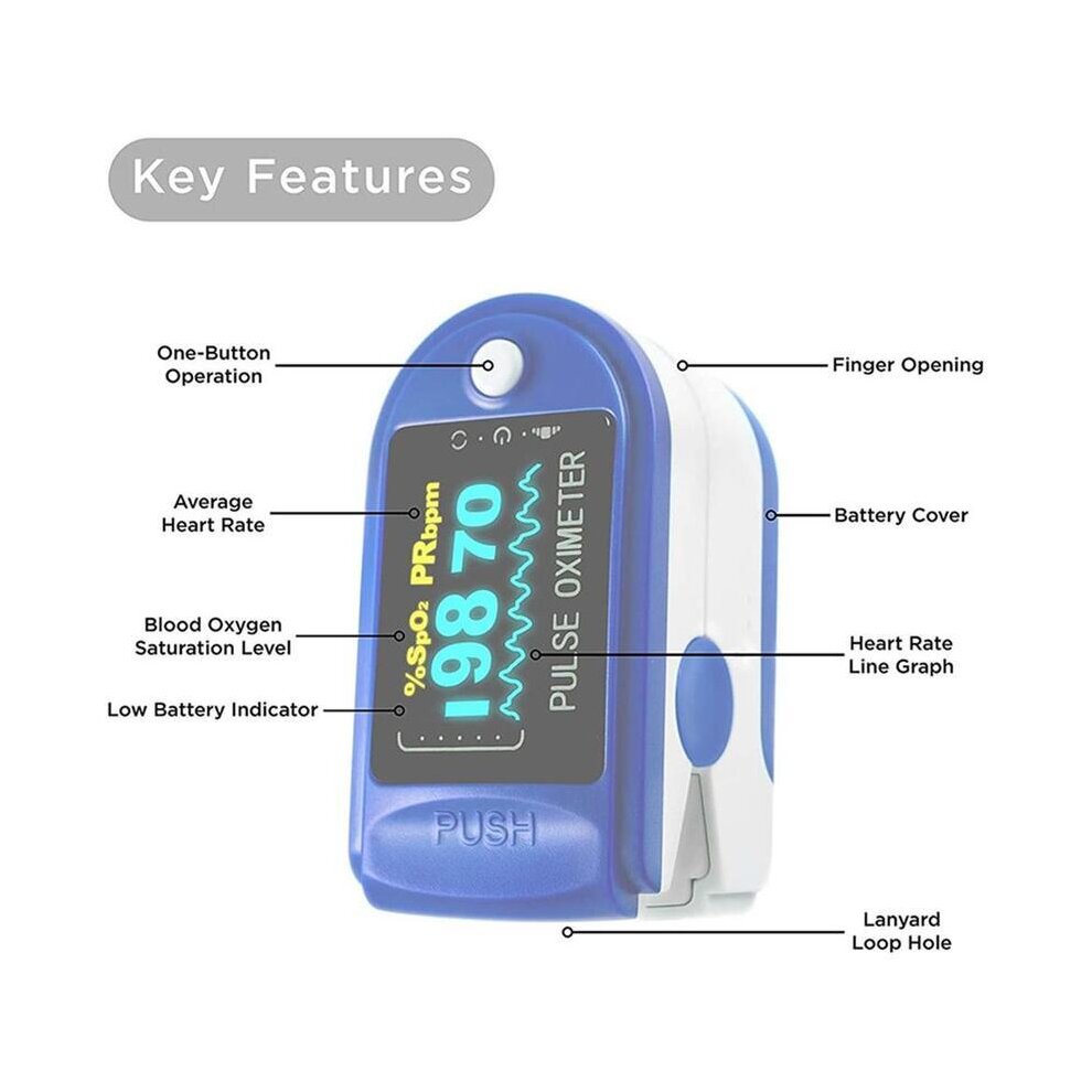 (1pc) Fingertip Pulse Oximeter LED Display Blood Oxygen Saturation for Pulse Rate Heart Rate Monitor SpO2 Health Monitor