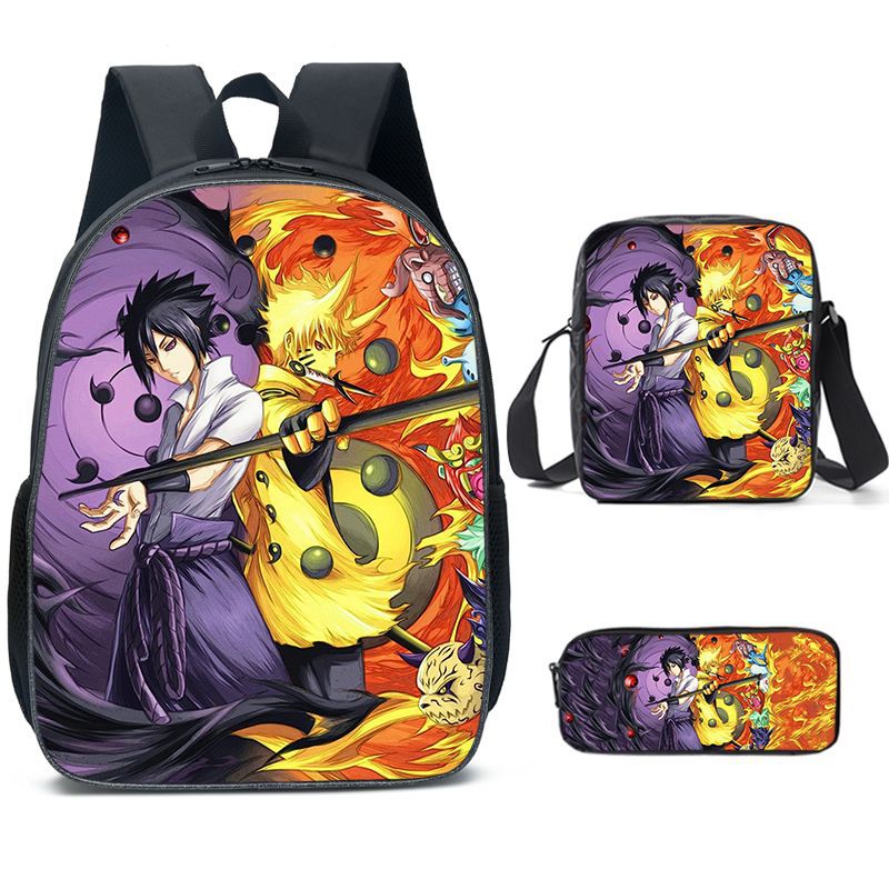 NARUTO Backpacks Kids School Backpack Sasuke School Bag 3D Printed Cartoon Anime School Bags for Boys