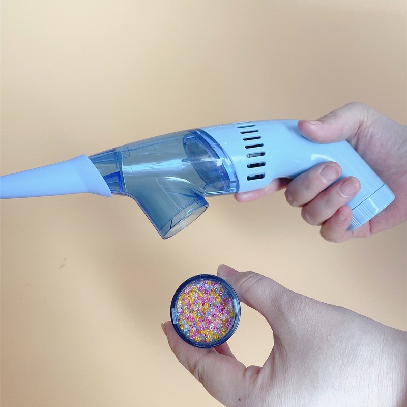 (Grey) Mini Desktop Cleaning Device for Bead Collection Portable Electric Bead Sucker