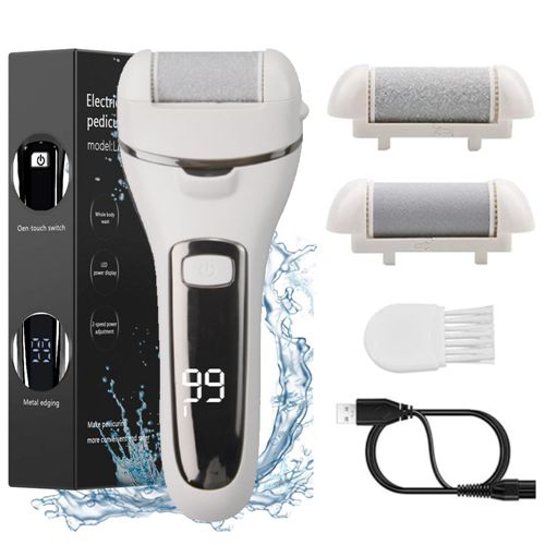 Waterproof Electric Foot File LCD Display Rechargeable Pedicure Tool