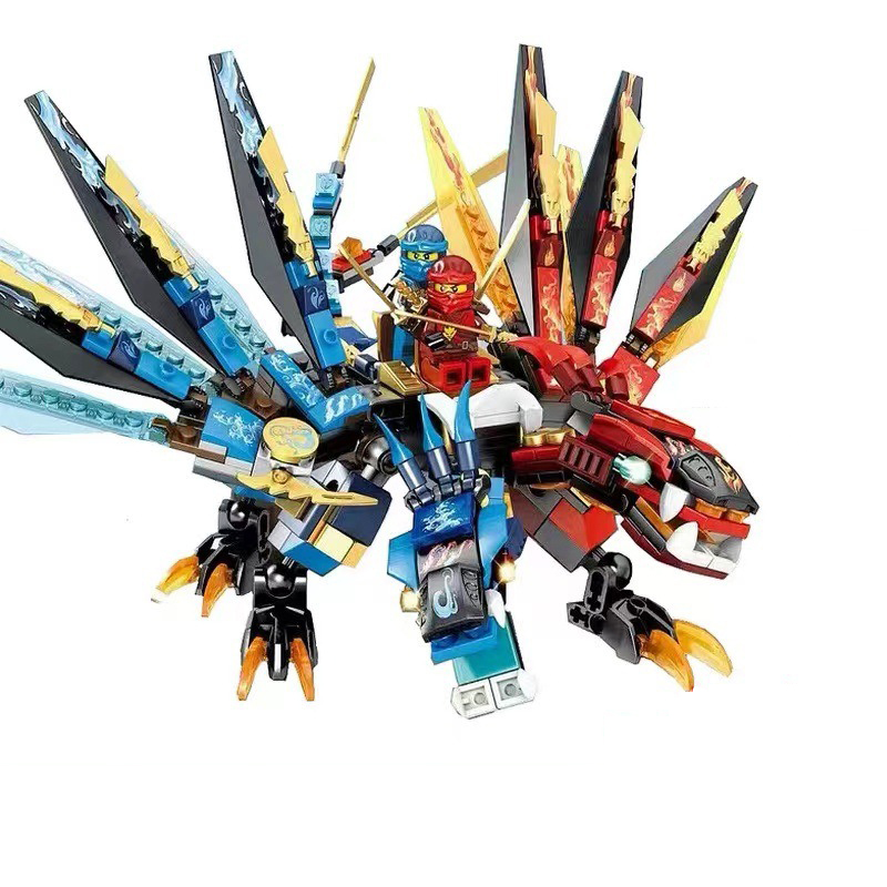 NINJAGO Dragon Forge Building Blocks Toy Fire Dragon Knight Ninja Blocks Flying Mecha Dragon Temple Puzzle Assembly Model Toys For Children Fit LEGO