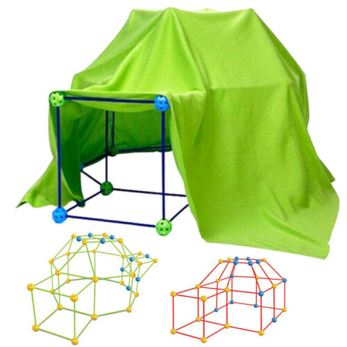 Build Your Own Den Set Kit Play Construction Fort Tent Building Kid DIY Tent Toy