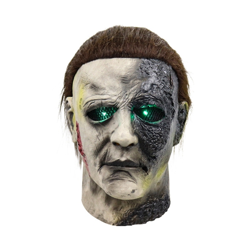 Michael Myers Mask with Light Halloween Scary Adult Mask Horror Latex Full Head Mask Cosplay Costume Props Halloween Costume Cosplay Party