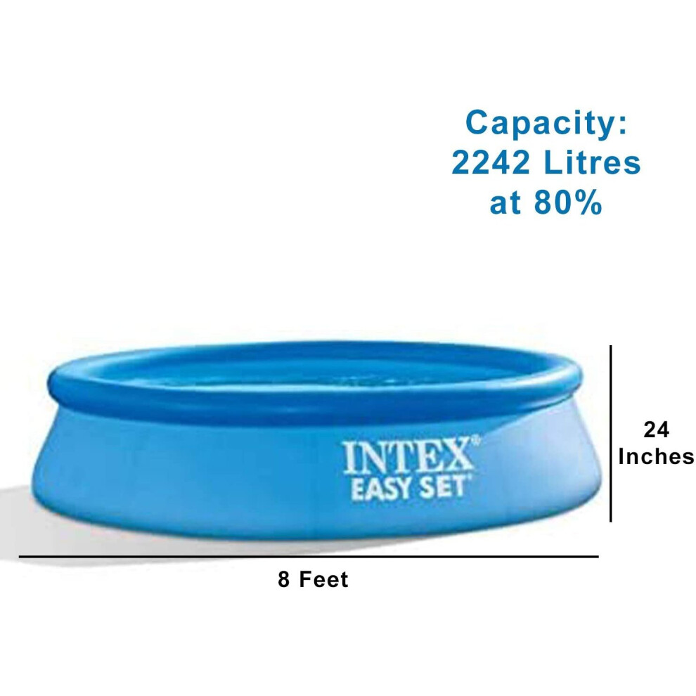 Intex 8ft Pool Set Easy Swimming Pool Set with Pool Filter Pump