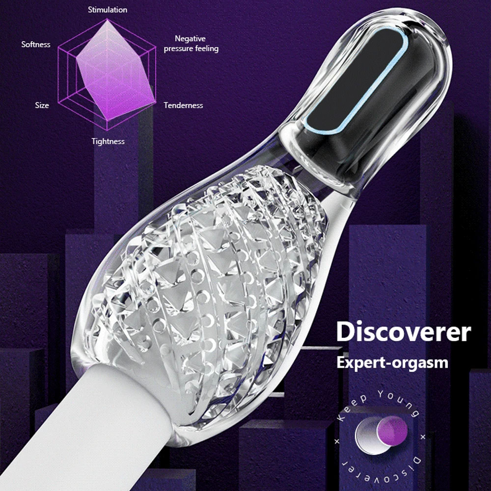 (Conqueror) Male Masturbator Cup Automatic Sucking Vibrators Sex Toys for Men Real Oral Sex Glans Trainer Penis Massage Male Delay Ejaculation Vibrator Sex Toys for Men