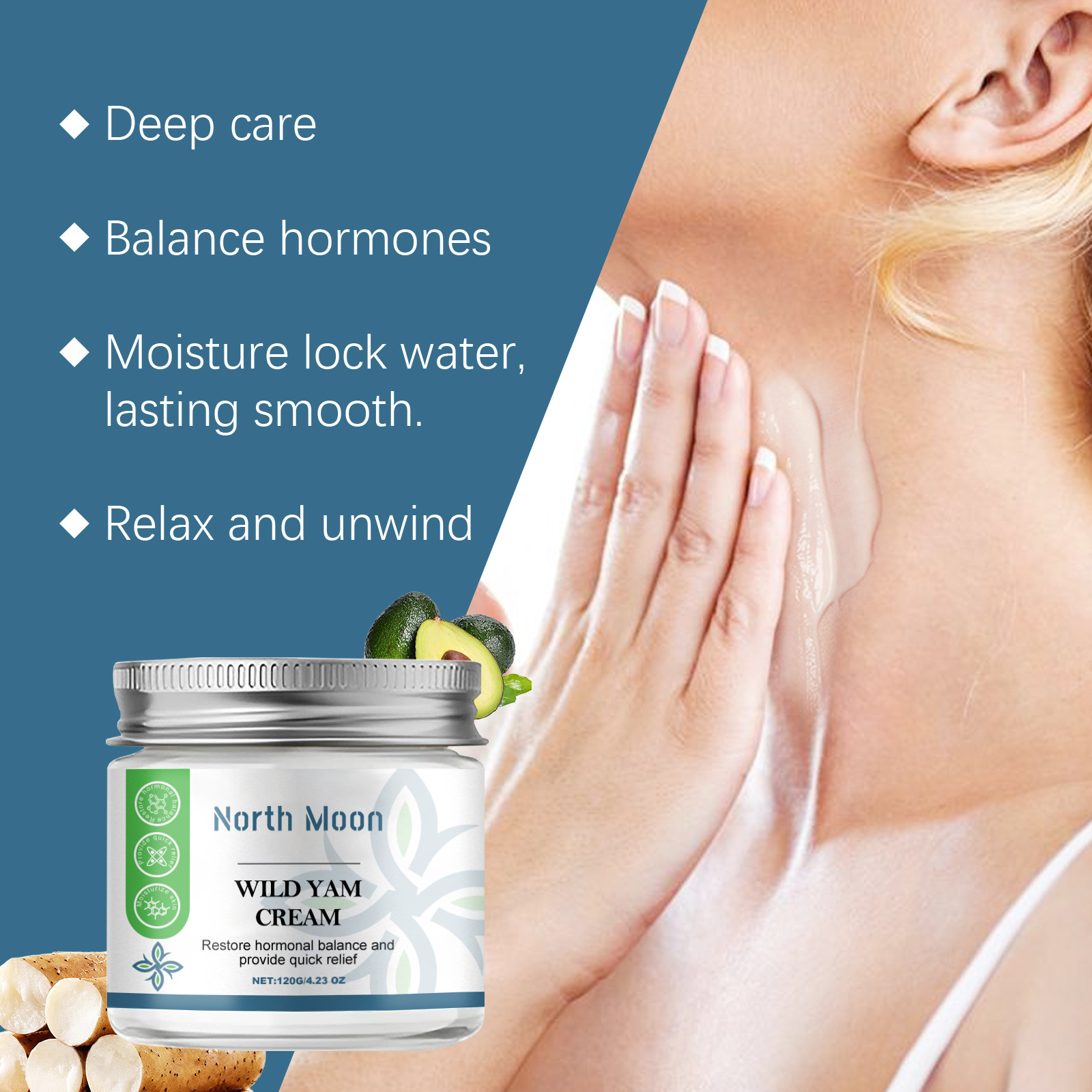 (1 PC) Wild Yam Cream Moisturizing Cream Hydrating Smooth Yam Root Extract Essence Firm Improve Skin Dullness Whitening Moisturizing For Body Face Care