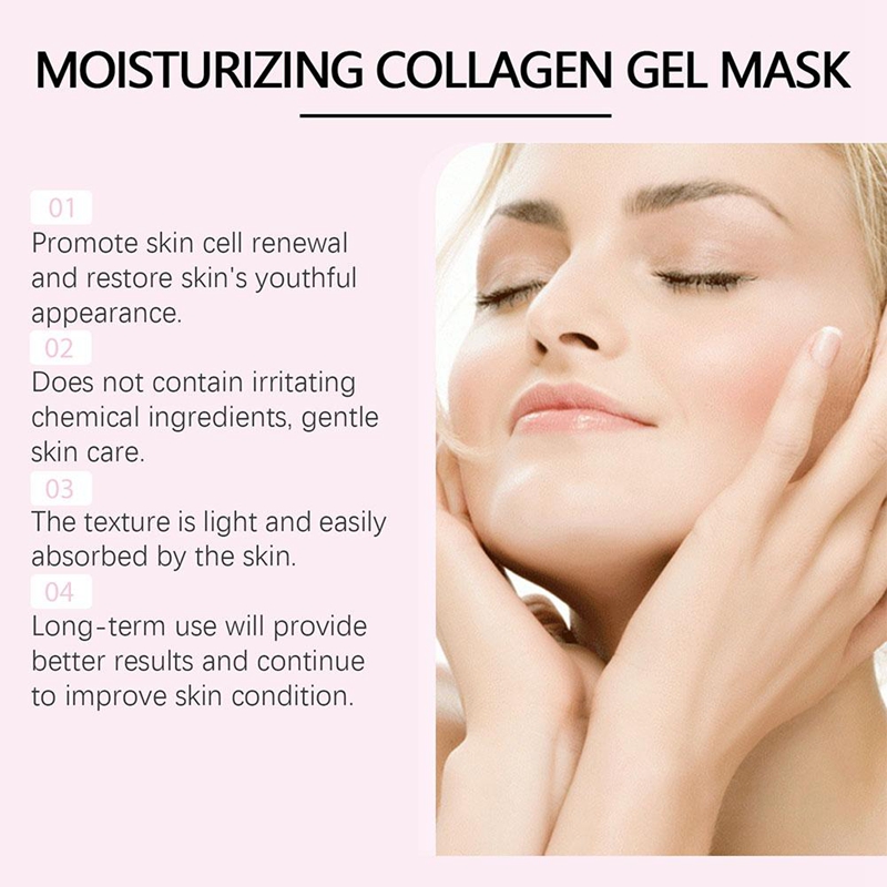 (1PC) Pink Collagen Gel Facial Mask Collagen Real Deep Mask Hydrating