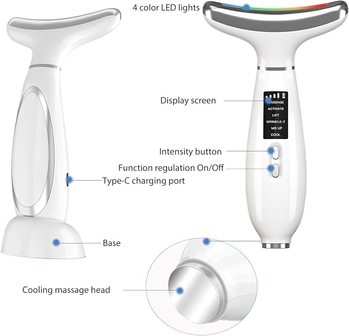 Thermal and Cooling Function Face Massager 4 Colors LED Facial Neck Lift Firming Beauty Device Multifunctional Skin Care Tools