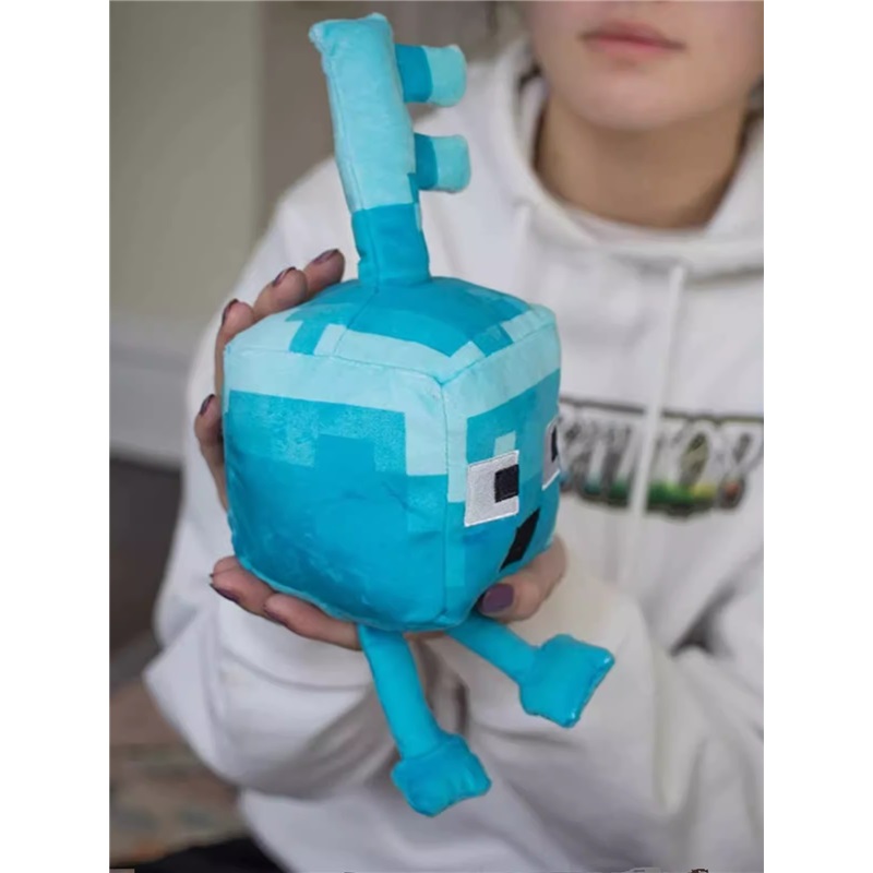 (Blue) Minecraft Plush Toy Game KEY GOLEM Plush Stuffed Toys Home Decoration Gifts for Children