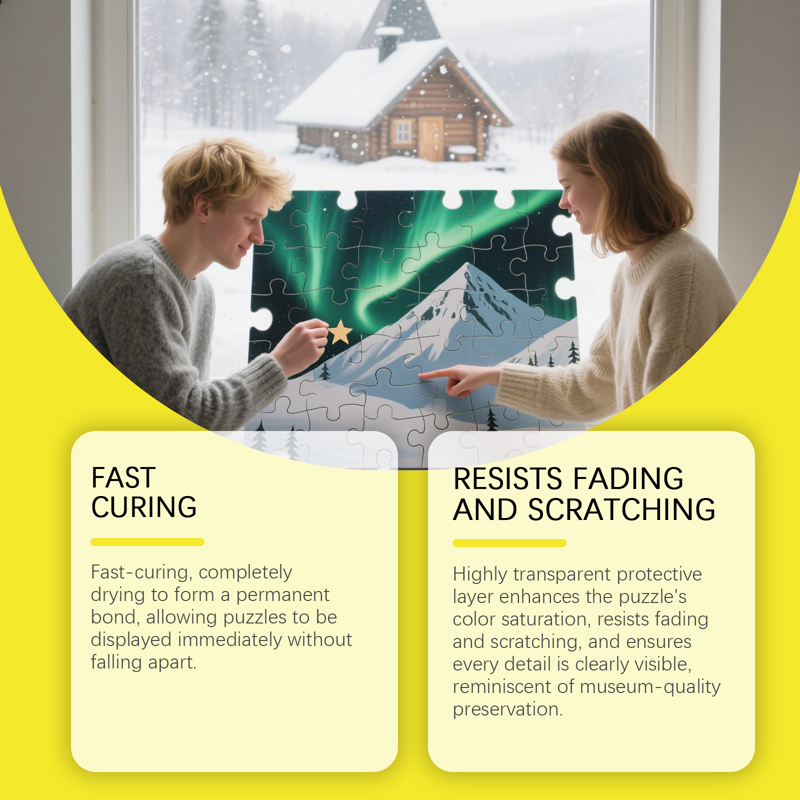 (Yellow) Puzzle Glue Handmade DIY Puzzle Transparent Adhesive Student Office Creative Production Convenient Glue