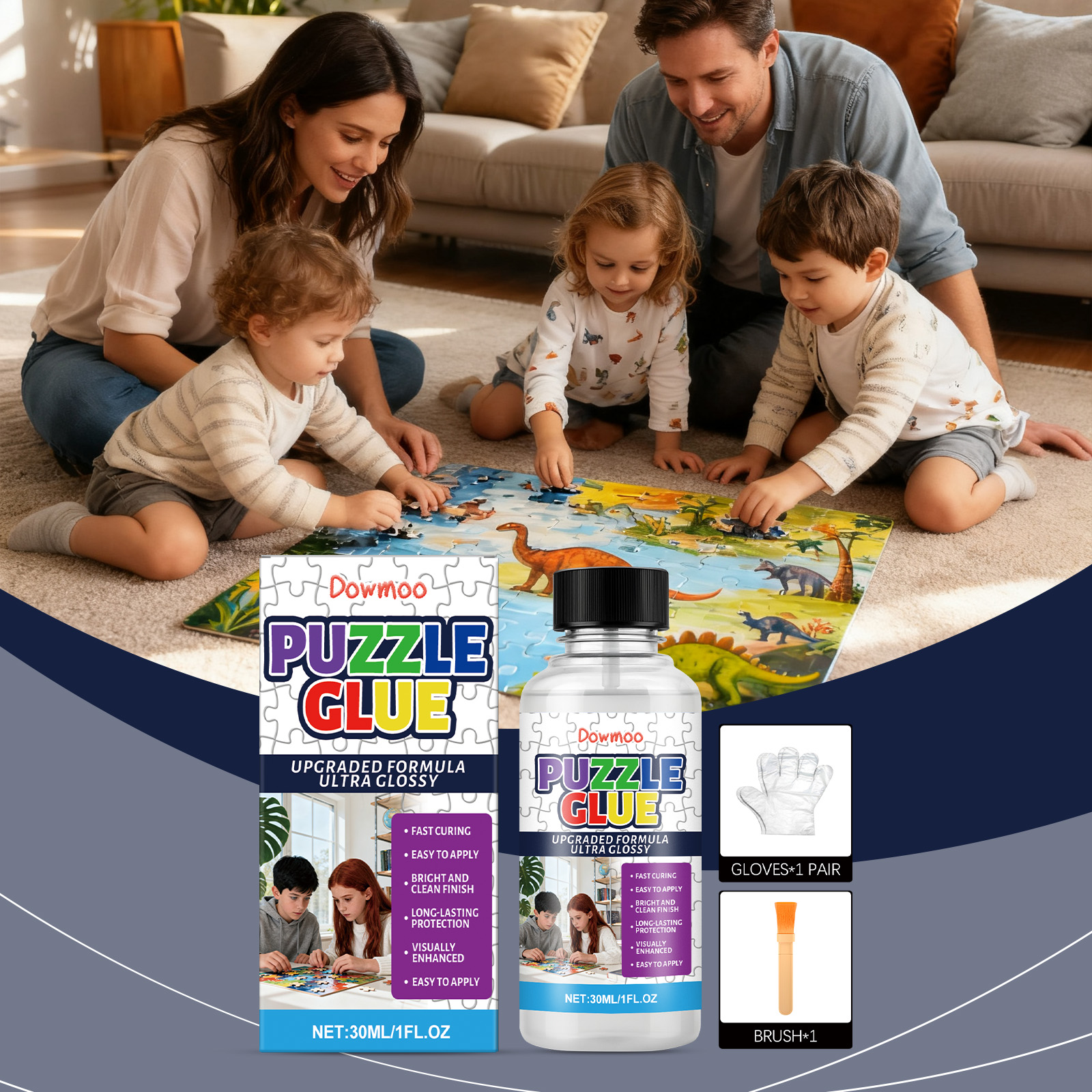 (White) Puzzle Glue Handmade DIY Puzzle Transparent Adhesive Student Office Creative Production Convenient Glue