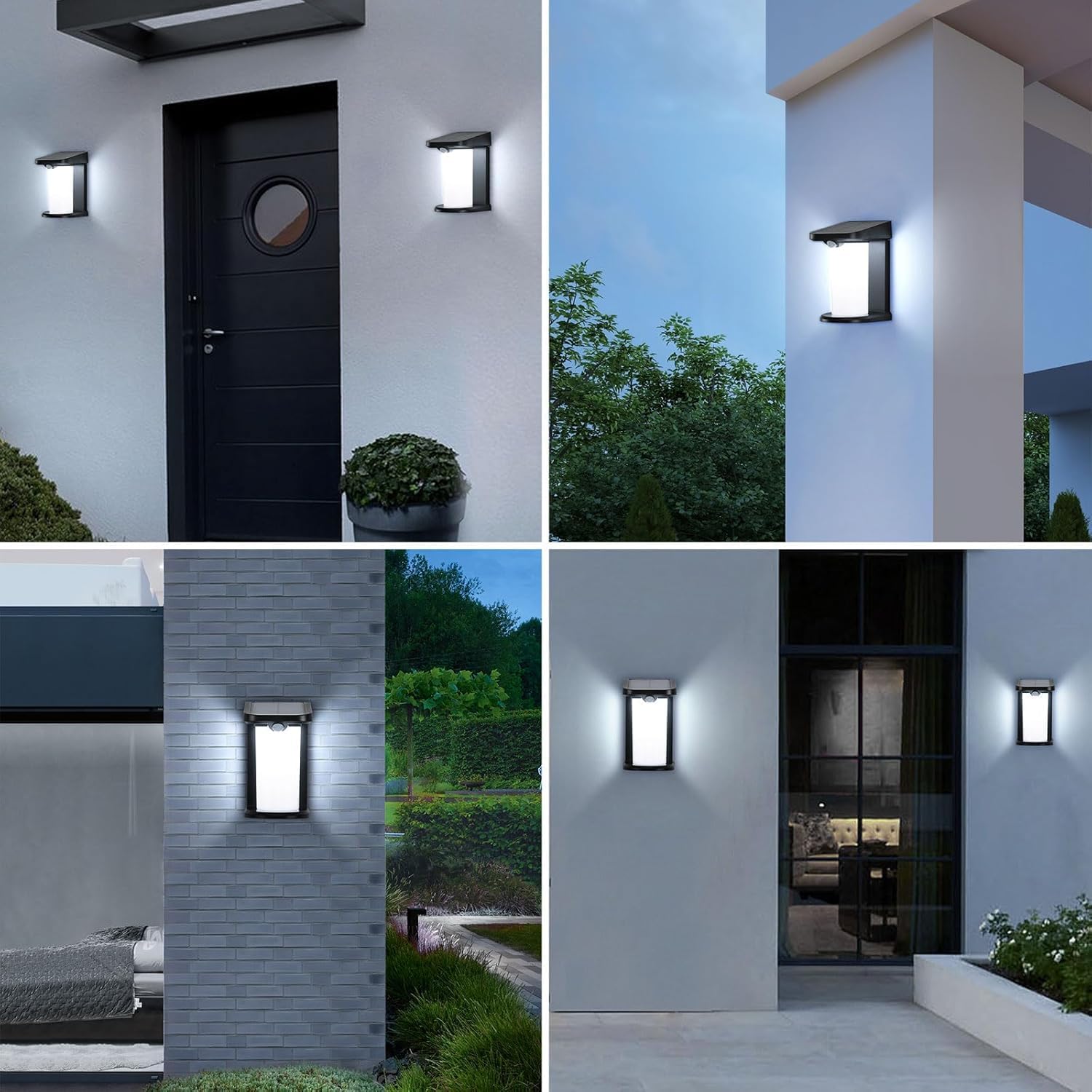 Solar Wall Light, Solar Security Lights Outdoor Garden Wall Waterproof Steel Fence Light Wireless Solar Wall Lights Outdoor Garden Easy Fit Patio Terrace Frontd