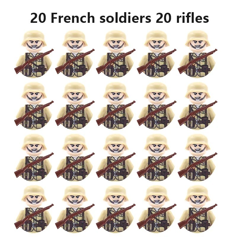 (Style F) World War II Military Figures Toys Mini Figures Humanoid Building Blocks Children Toys Birthday Gifts Cartoon Characters