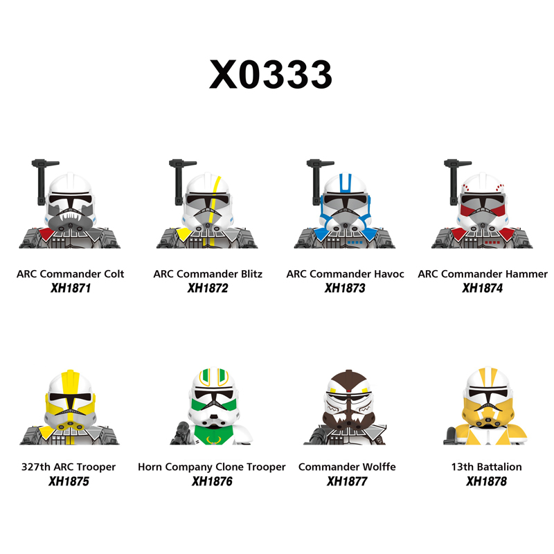 (Style F) Building Blocks 8 Pcs Clone Trooper Brick Galictic Marines Figure Elite Squad Trooper Doom Trooper mini Assembly Toys