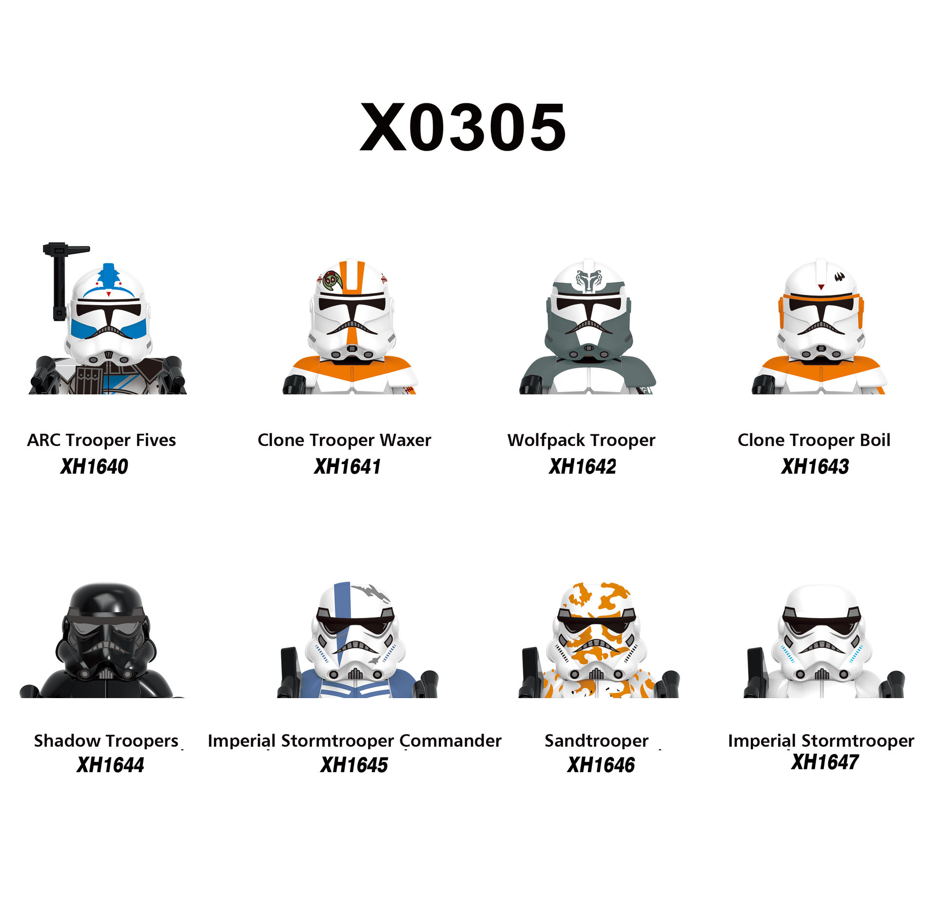 (Style F) Building Blocks 8 Pcs Clone Trooper Brick Galictic Marines Figure Elite Squad Trooper Doom Trooper mini Assembly Toys
