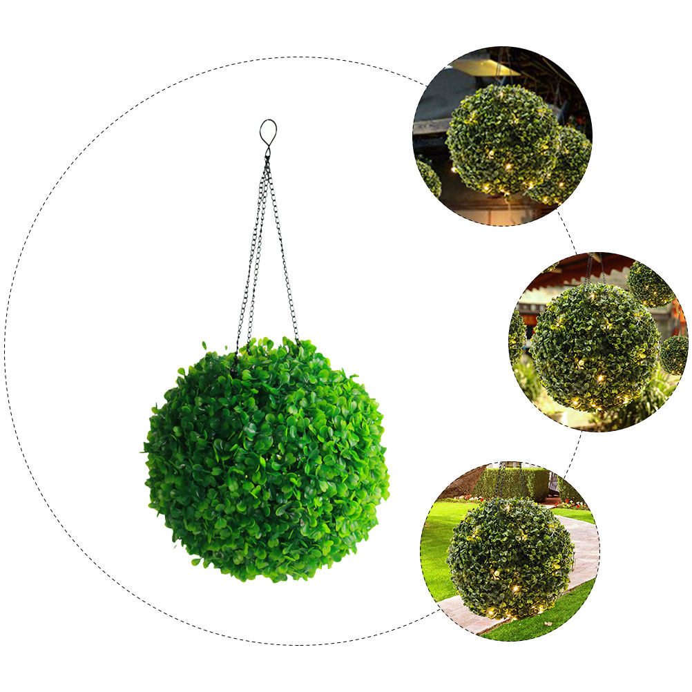 1pc Grass Ball Lamp Solar Powered Outdoor Hanging Light For Garden Yard Decoration Greenery Sphere Solar Lights Outdoor