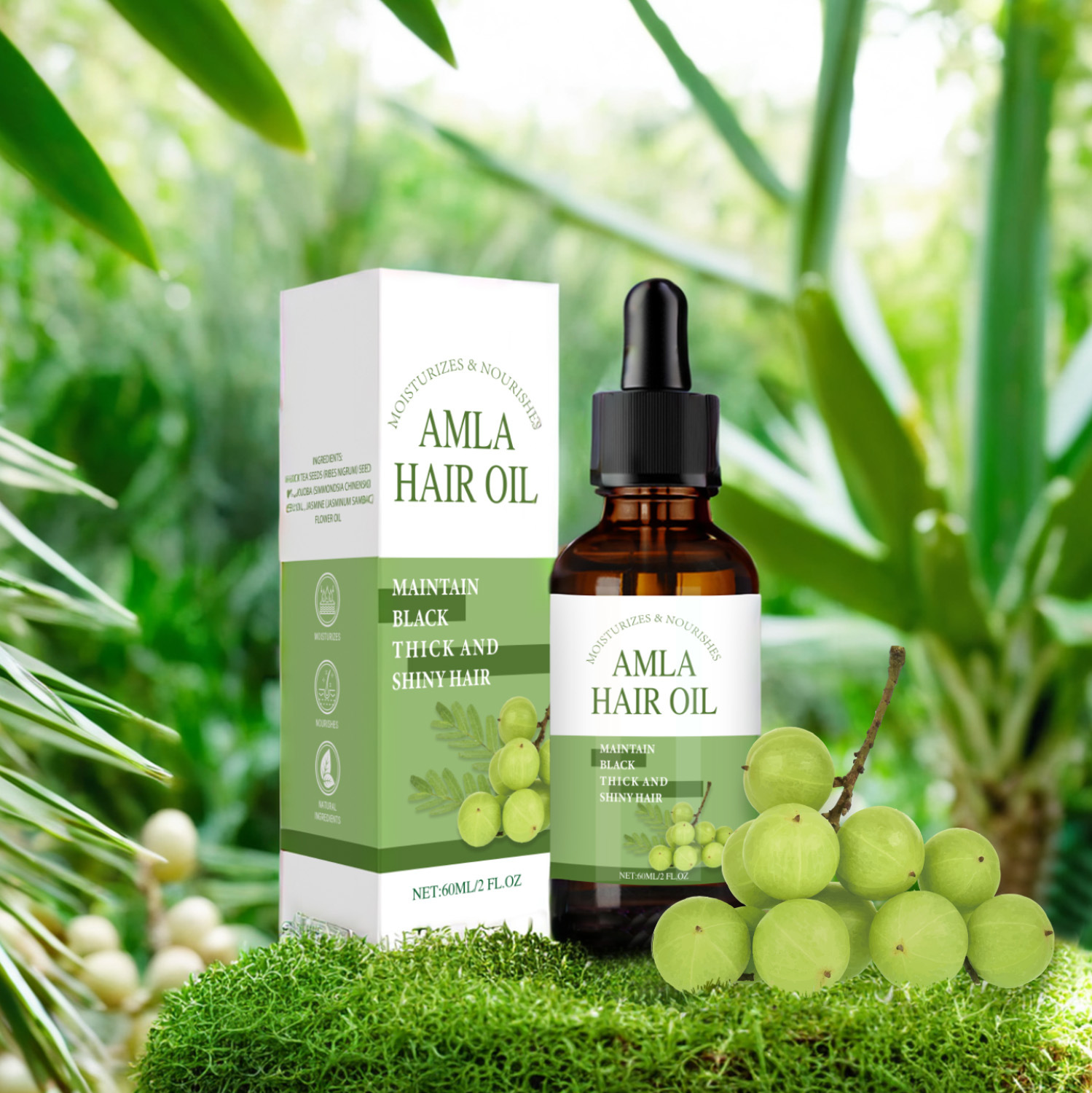 Amla Oil For Hair Nourishing Moisturizing Scalp Conditioning Split End Repair And Darkening Treatment Oil 60ml
