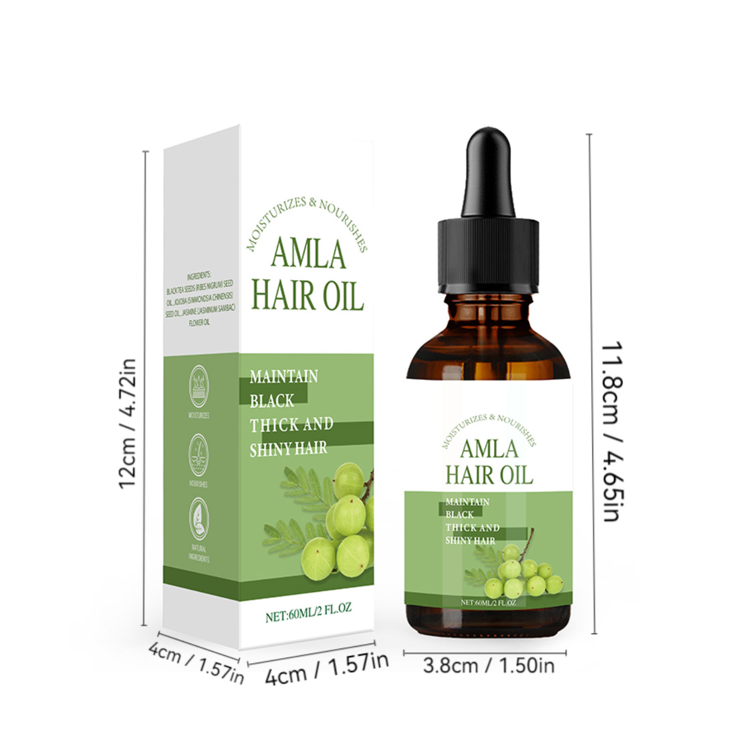 Amla Oil For Hair Nourishing Moisturizing Scalp Conditioning Split End Repair And Darkening Treatment Oil 60ml