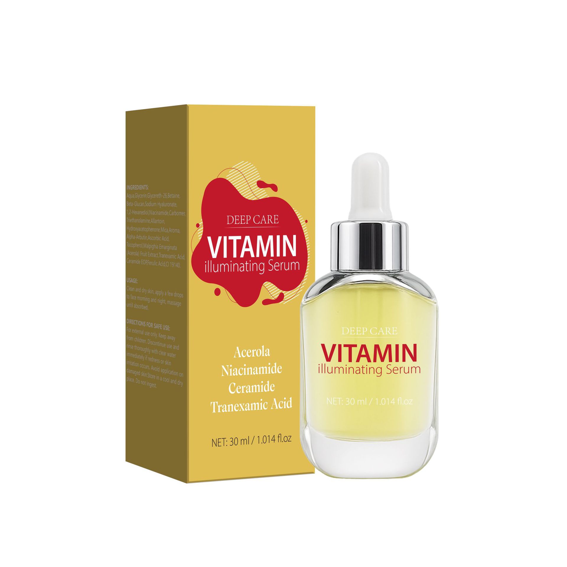 Vitamin Brightening Essence Even Skin Tone Radiance Boosting Daily Face Treatment 30ml