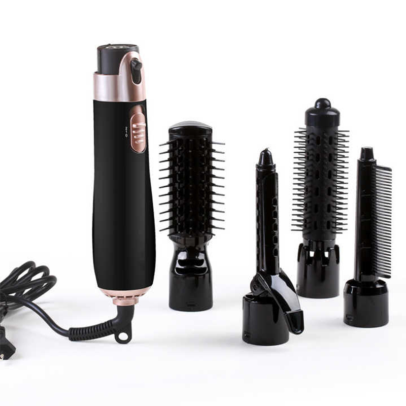 Multifunction 4 In 1 Salon Hot Air Brush Hair Blow Dryer Set Curler Combo Interchangeable Head Professional Salon Styling