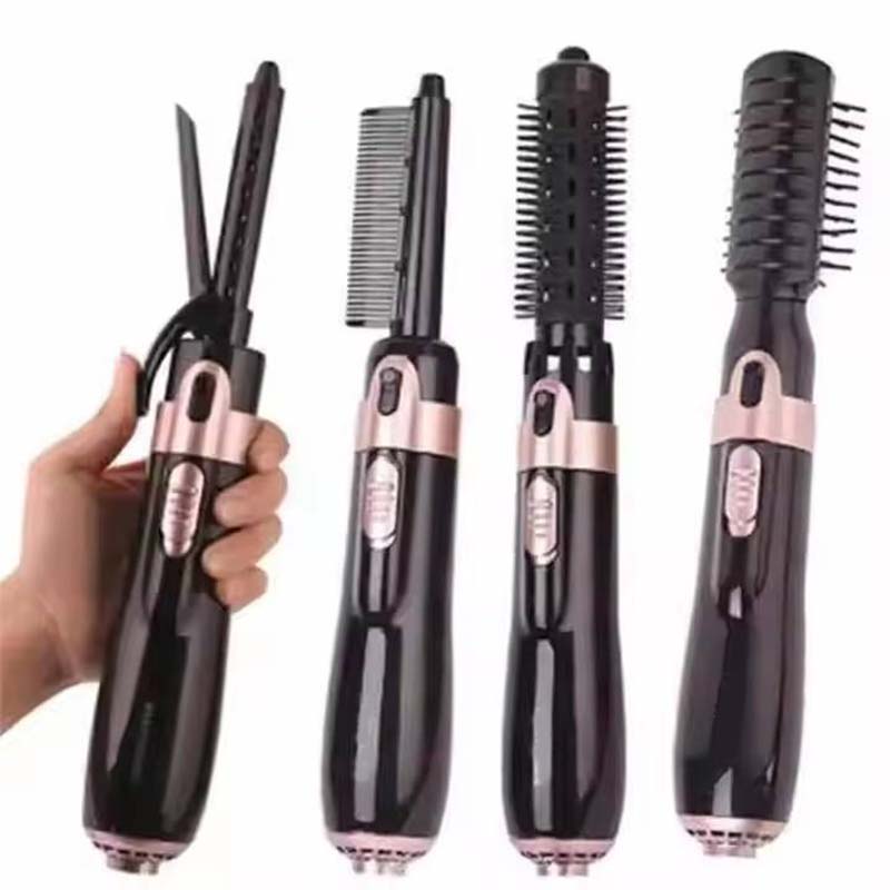 Multifunction 4 In 1 Salon Hot Air Brush Hair Blow Dryer Set Curler Combo Interchangeable Head Professional Salon Styling