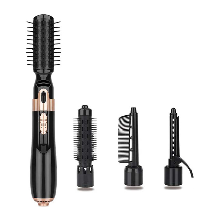 Multifunction 4 In 1 Salon Hot Air Brush Hair Blow Dryer Set Curler Combo Interchangeable Head Professional Salon Styling