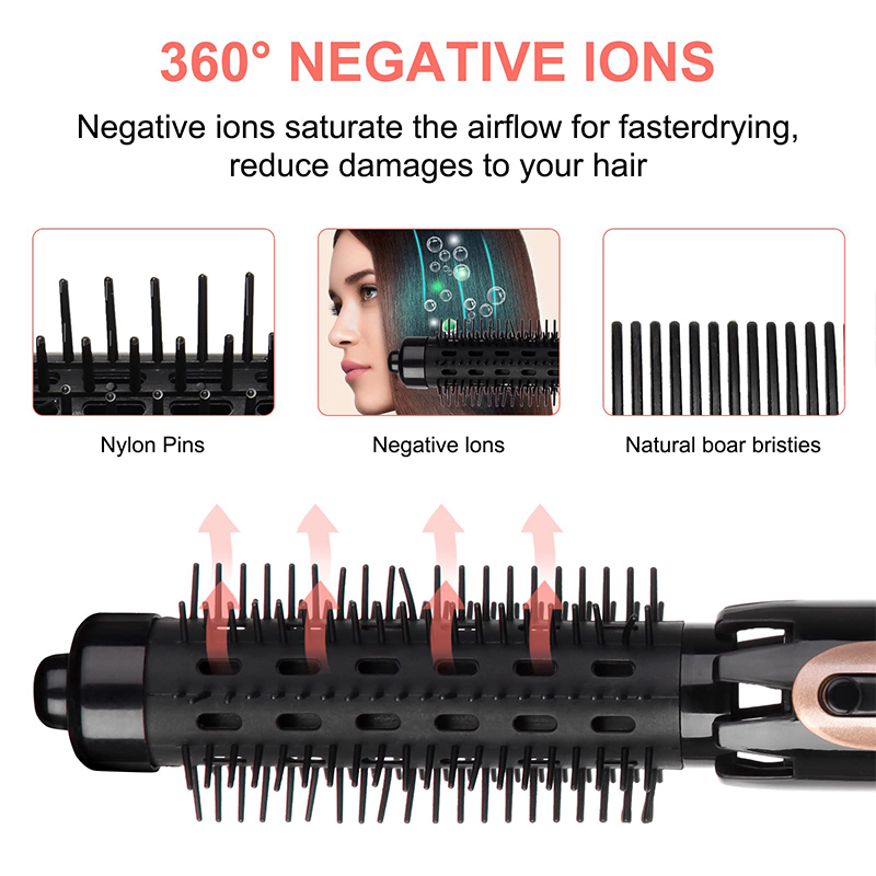 Multifunction 4 In 1 Salon Hot Air Brush Hair Blow Dryer Set Curler Combo Interchangeable Head Professional Salon Styling